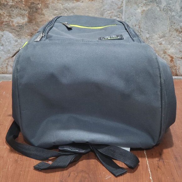 BB Gear Diaper Backpack Bag Gray Lime Green Zipper Accents - Picture 6 of 16